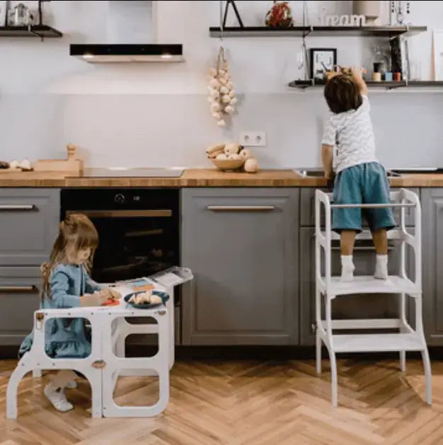 Modułowe pomocniki kuchenne dla dzieci