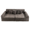 Duża modułowa sofa do zabawy sztruksowa Premium – Brązowa