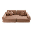 Duża modułowa sofa do zabawy sztruksowa Premium – Pudrowy róż