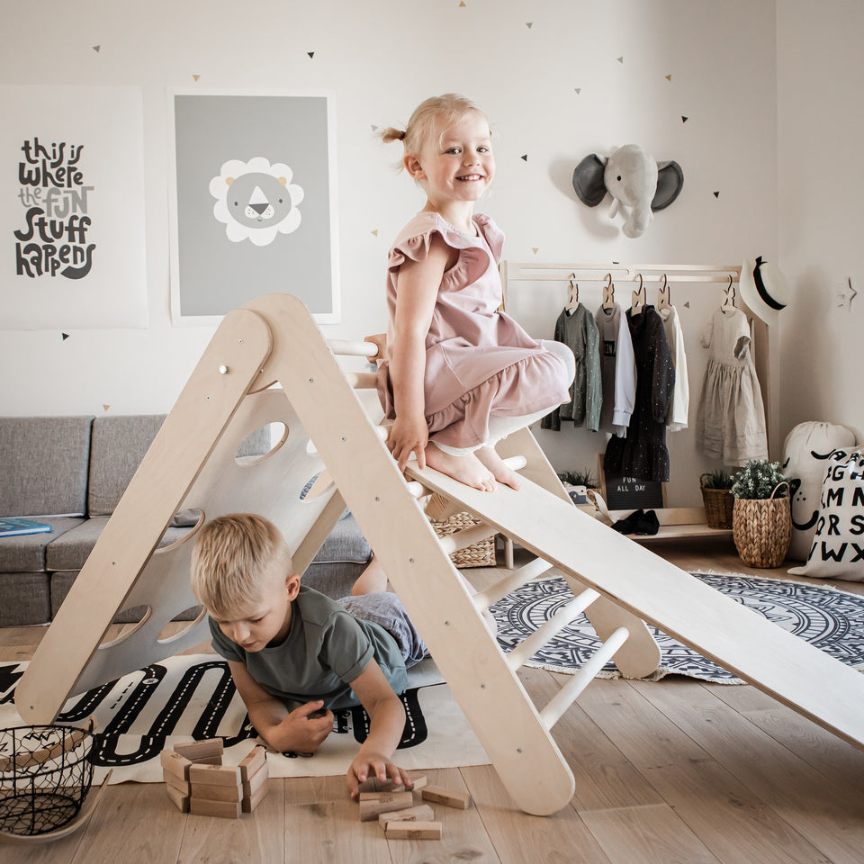 2-in-1 Montessori Climbing Triangle With Ramp
