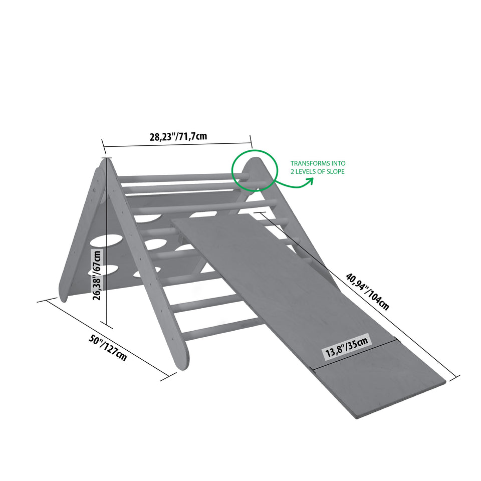 2-in-1 Montessori Climbing Triangle With Ramp