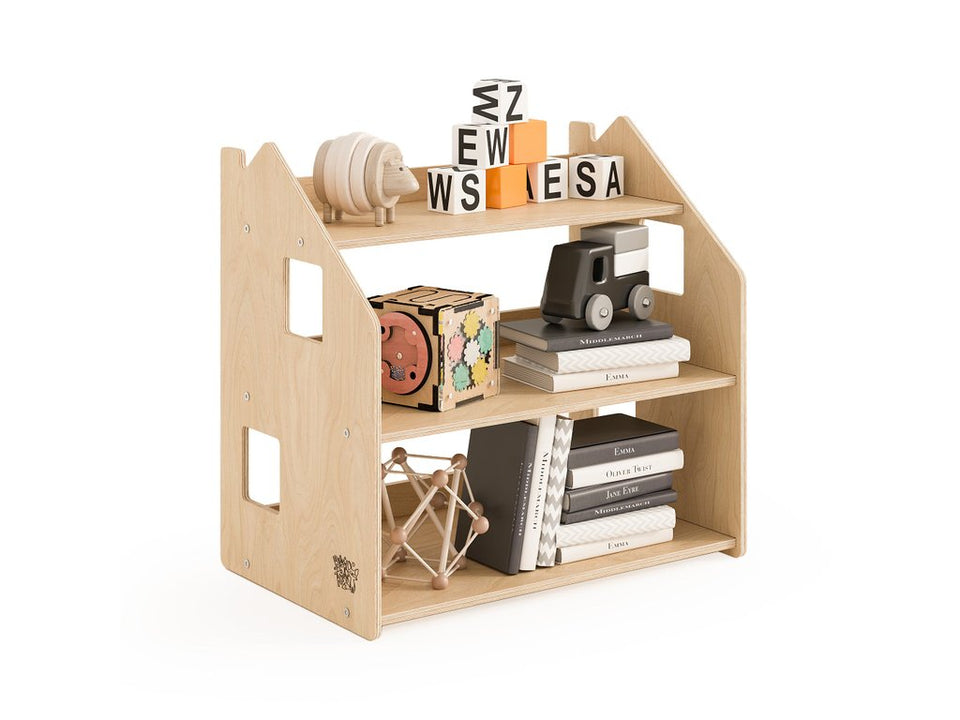 BusyKids Montessori toy storage shelf