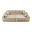 Duża modułowa sofa do zabawy sztruksowa Premium – Ecru