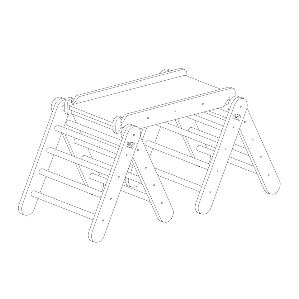 Climbing Triangle With Slide and Climbing Frame - Grey