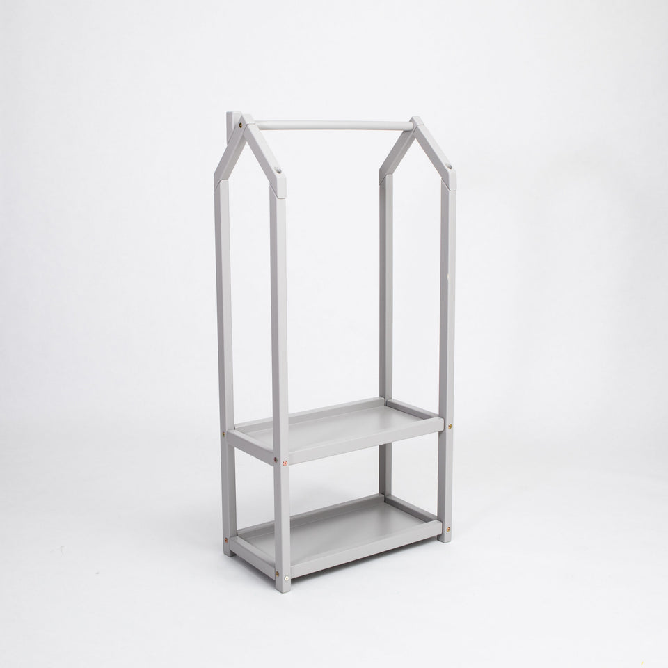 House Shaped Clothing Rack with Storage