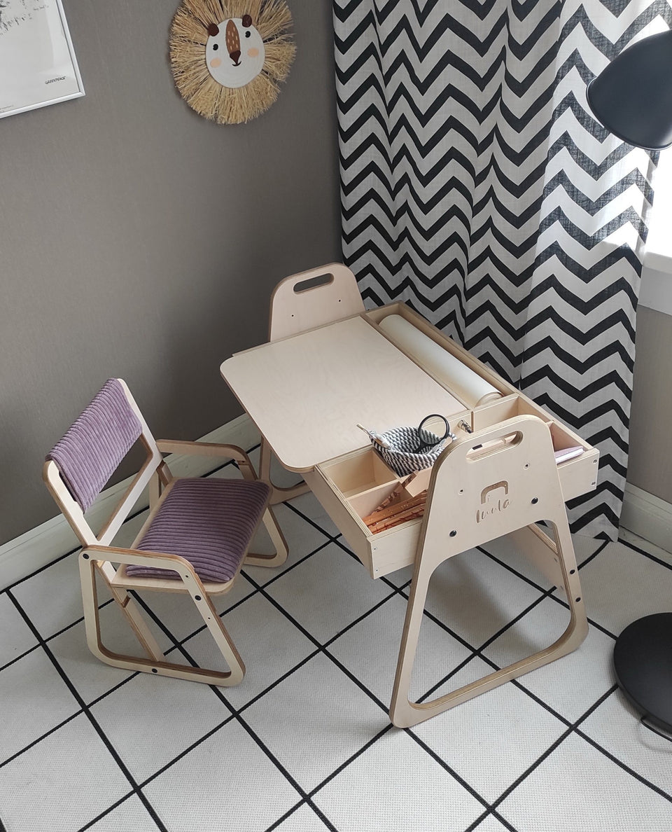Adjustable Children Chair Julle - Cannon Pink