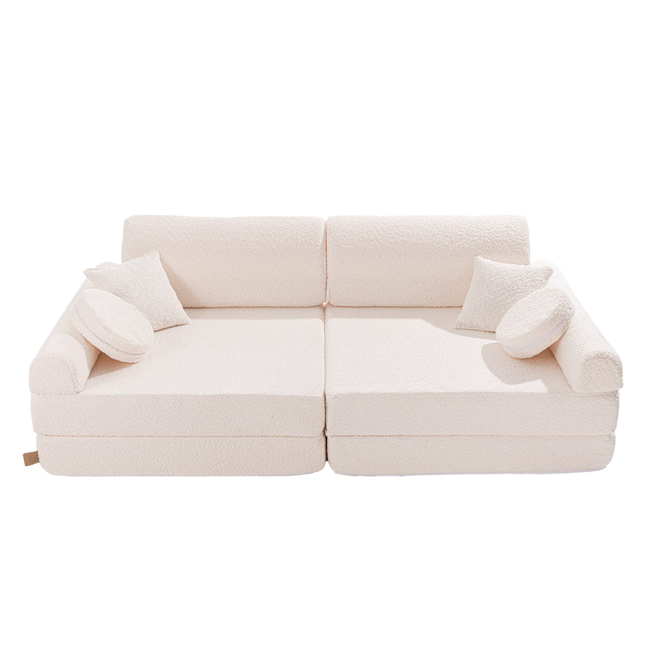 Large Modular Sofa for Kids - Premium Boucle, White