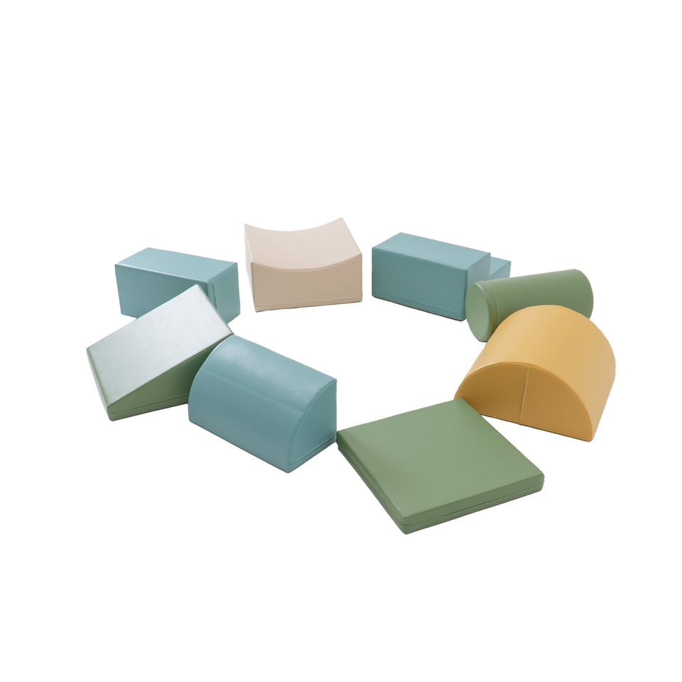 Soft Play 8 Foam Block Set - Pastel Turquoise Adventurer