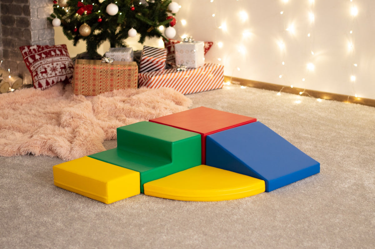 Soft Play 5 Foam Block Set - Multi Color Corner Climber