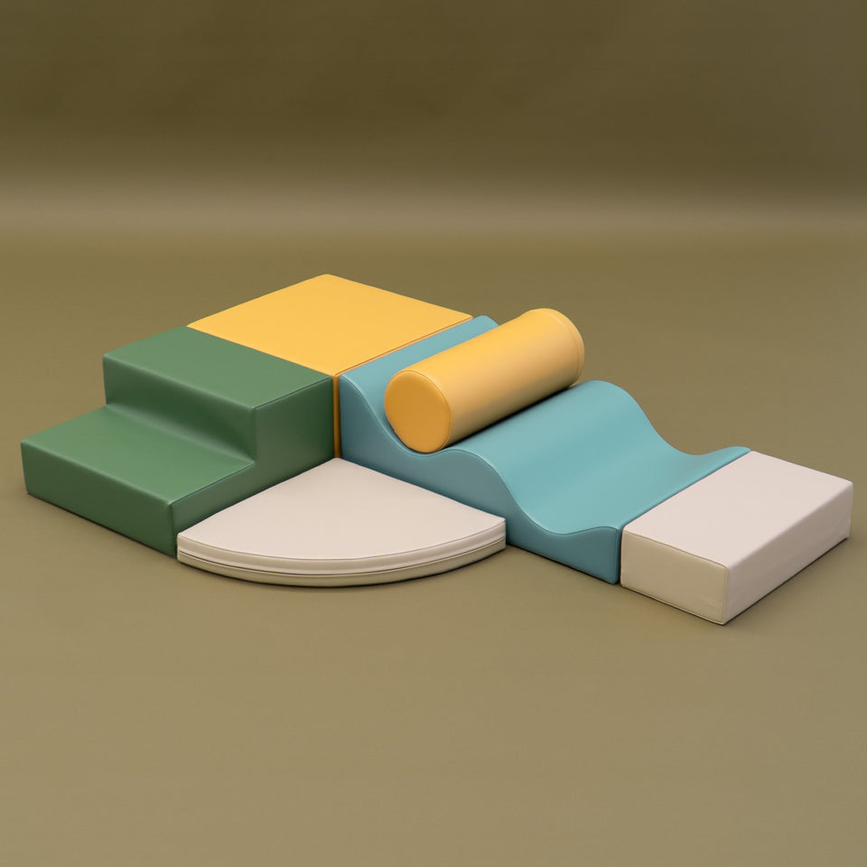 Soft Play 6 Foam Block Set - Pastel Turquoise Explorer