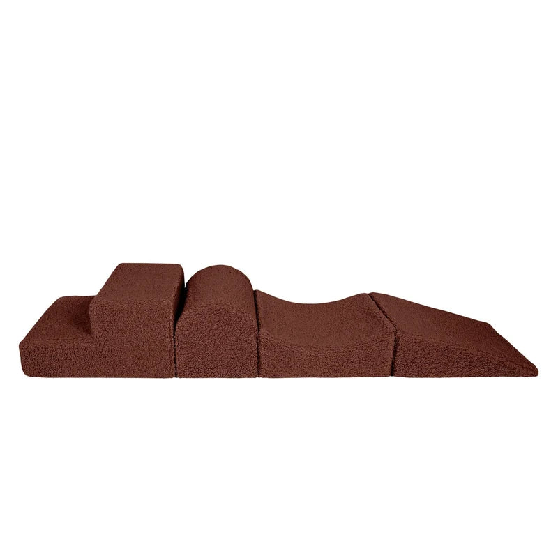 MeowBaby Bearly Corduroy Soft Play Set - 4 Pieces - Brown