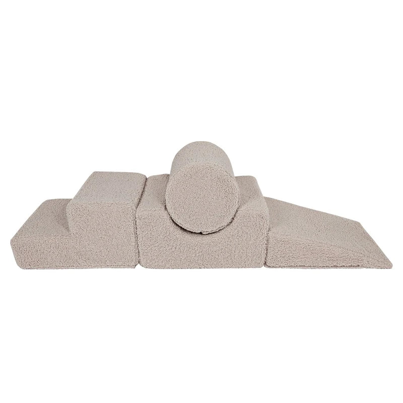 MeowBaby Bearly Corduroy Soft Play Set - 4 Pieces - Light Grey