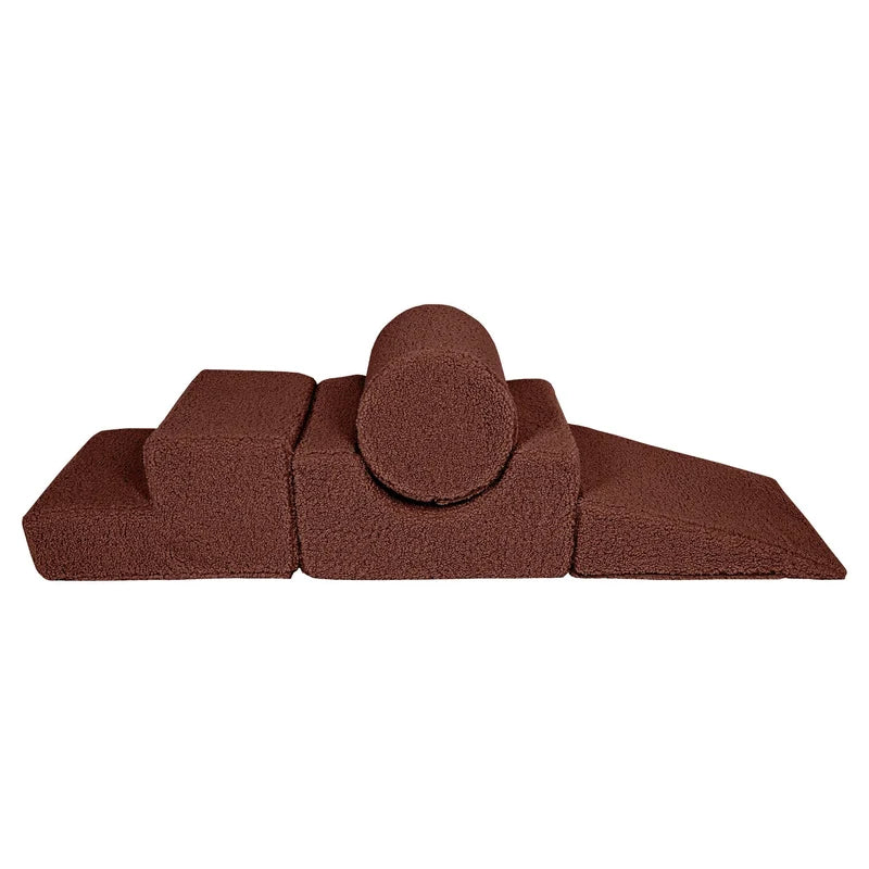 MeowBaby Bearly Corduroy Soft Play Set - 4 Pieces - Brown