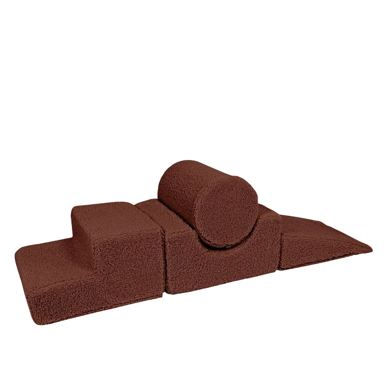 MeowBaby Bearly Corduroy Soft Play Set - 4 Pieces - Brown