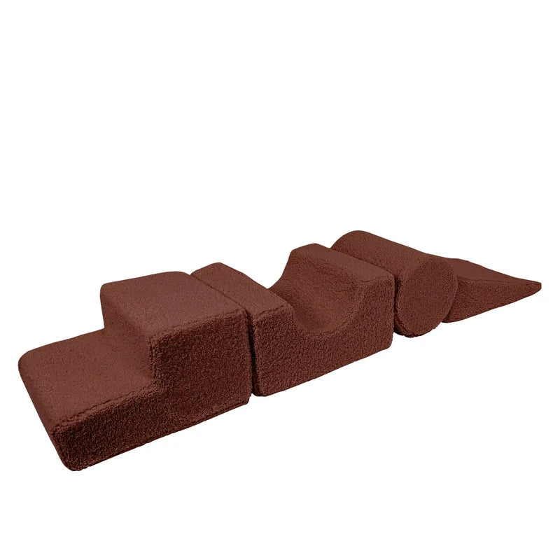 MeowBaby Bearly Corduroy Soft Play Set - 4 Pieces - Brown