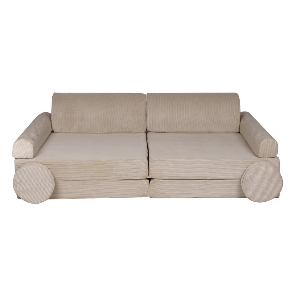 MeowBaby® Large Slimcord Premium Sofa - Ecru