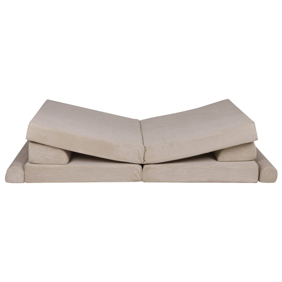 MeowBaby® Large Slimcord Premium Sofa - Ecru