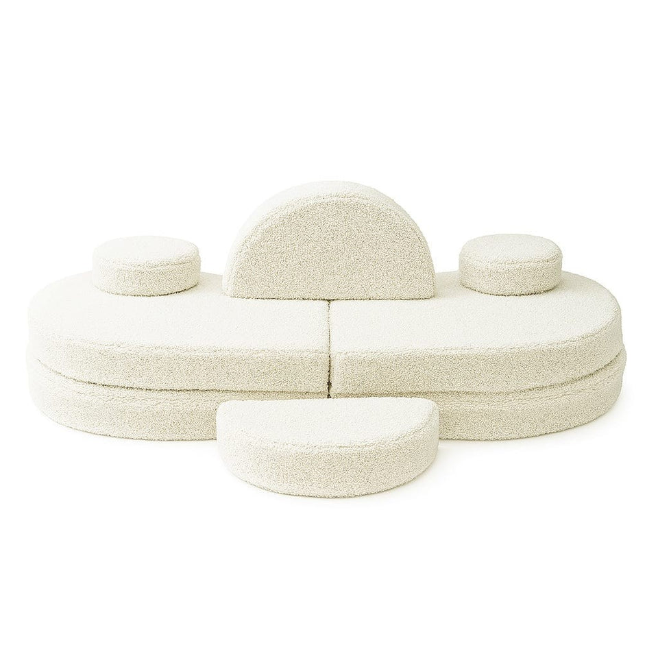 MeowBaby® Modular Sofa Coccolo for Kids – 6 Piece, Bearly Cream