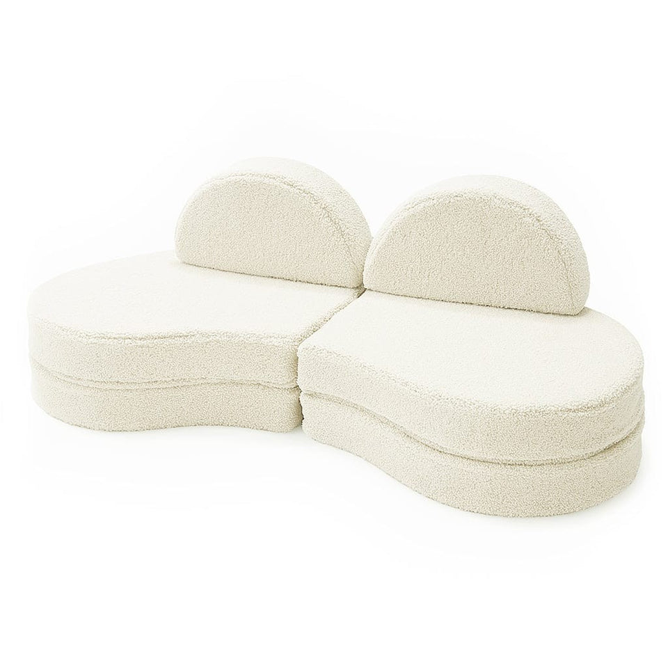 MeowBaby® Modular Sofa Coccolo for Kids – 6 Piece, Bearly Cream