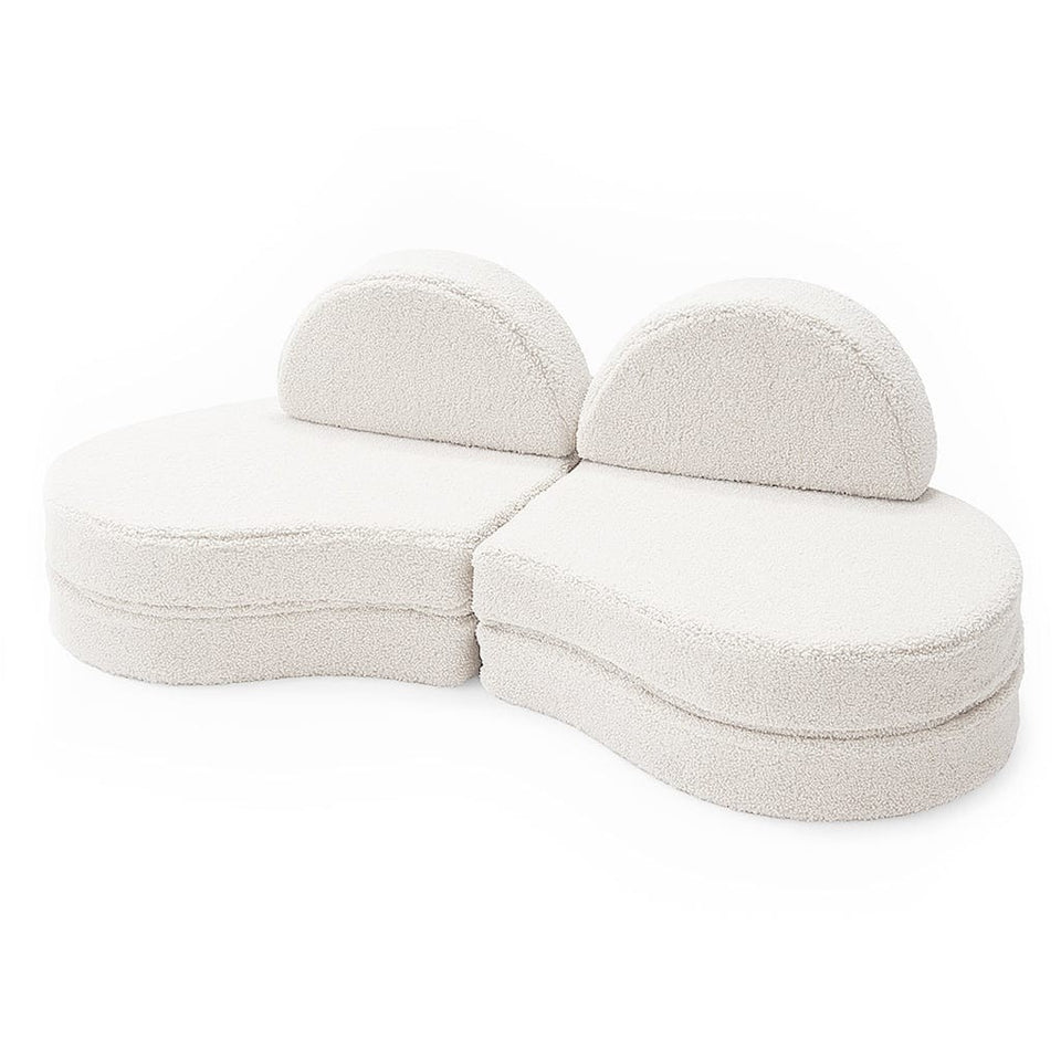 MeowBaby® Modular Sofa Coccolo for Kids – 6 Piece, Bearly Off-White