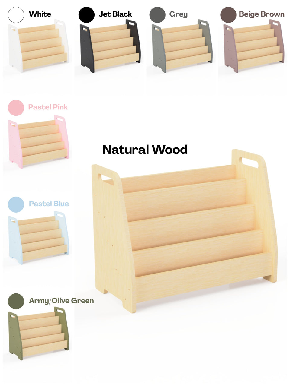 Montessori Wooden Front Facing Book Display For Kids