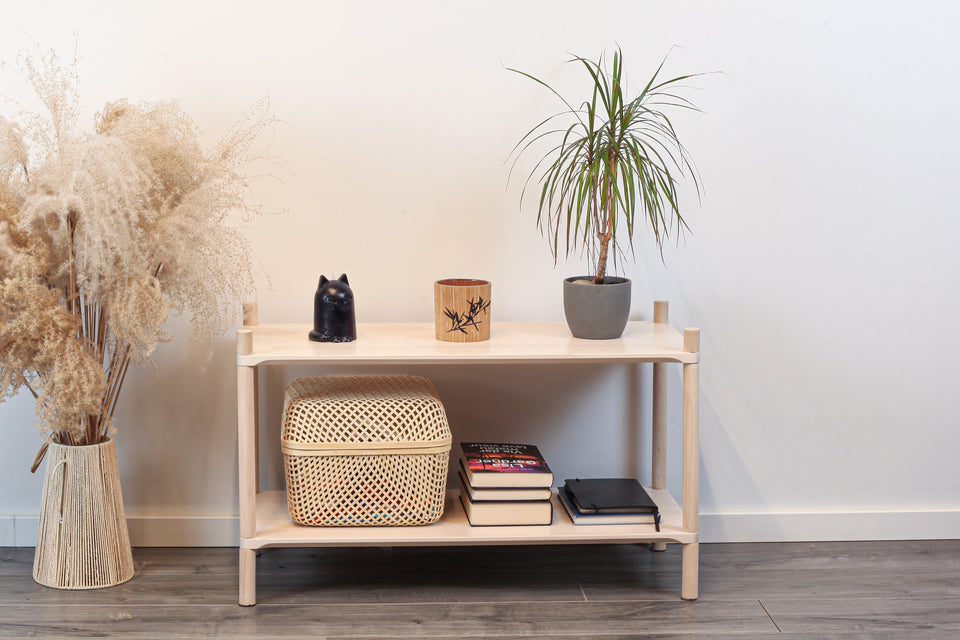Montessori-Inspired Wooden Shelving Unit Medium, 2 Shelves