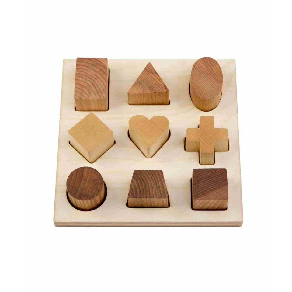 Wooden Shape Sorting Blocks - Natural