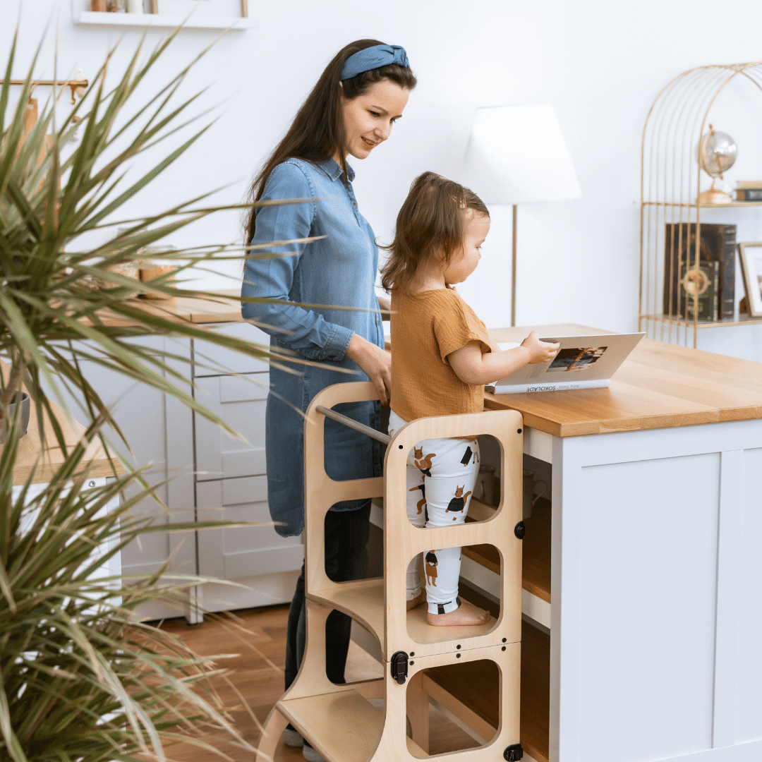 Modułowe pomocniki kuchenne dla dzieci