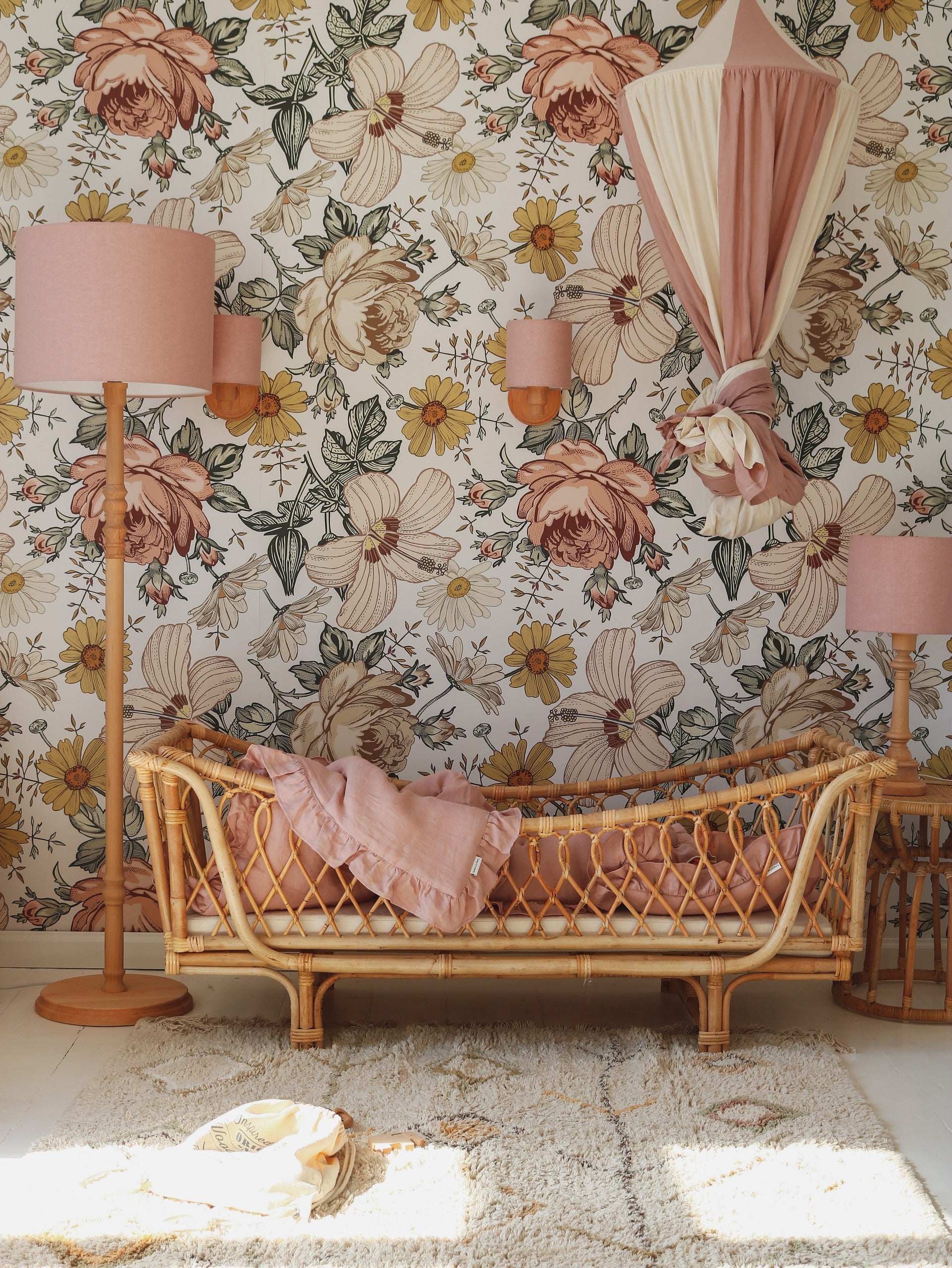 Organic Cotton and Linen Canopy - Powder Pink