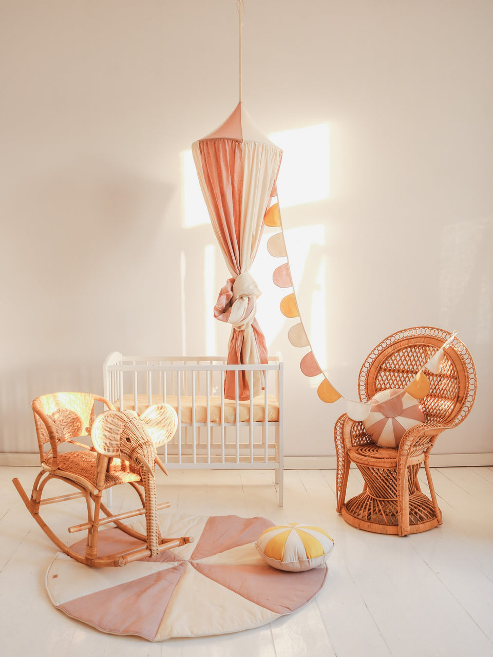 Organic Cotton and Linen Canopy - Powder Pink