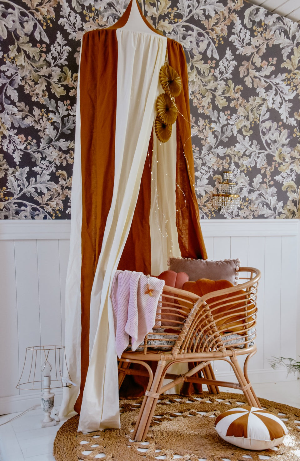 Organic Cotton and Linen Canopy - Caramel Circus