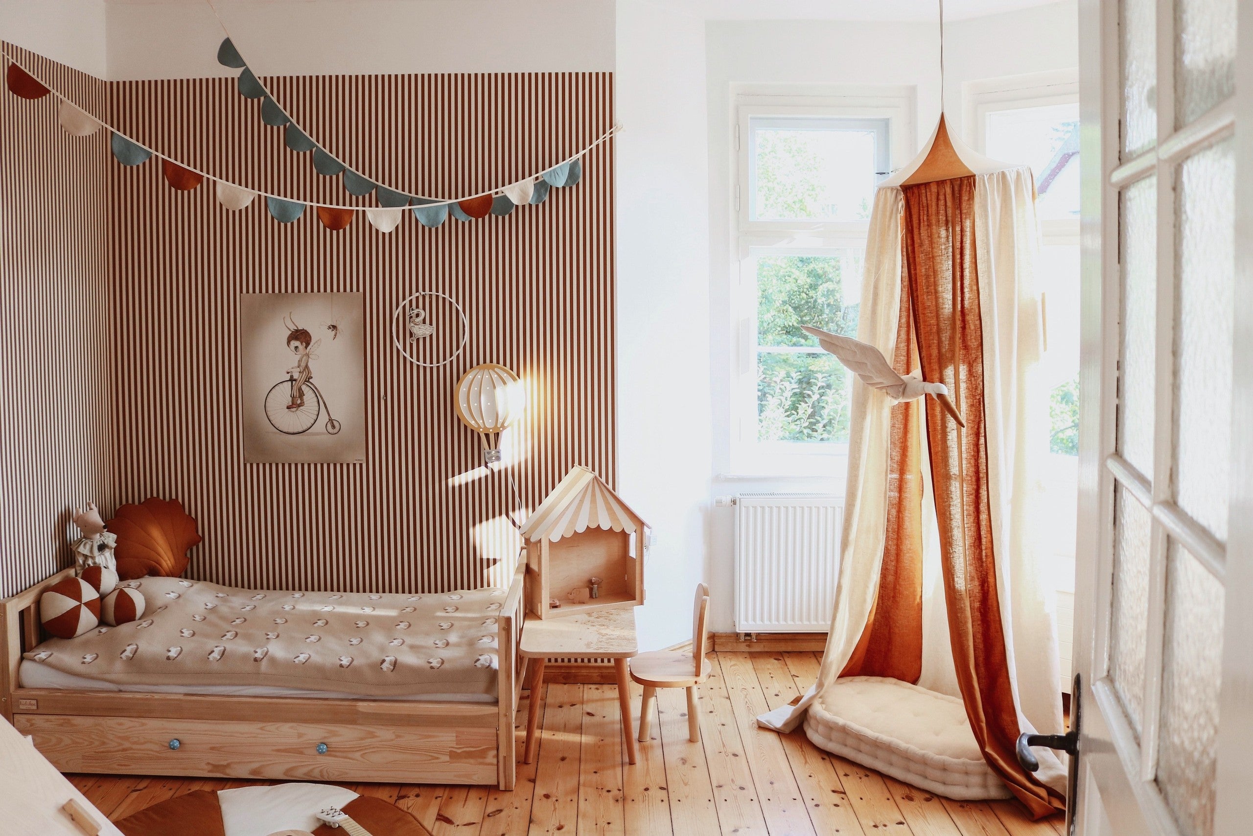 Organic Cotton and Linen Canopy - Caramel Circus