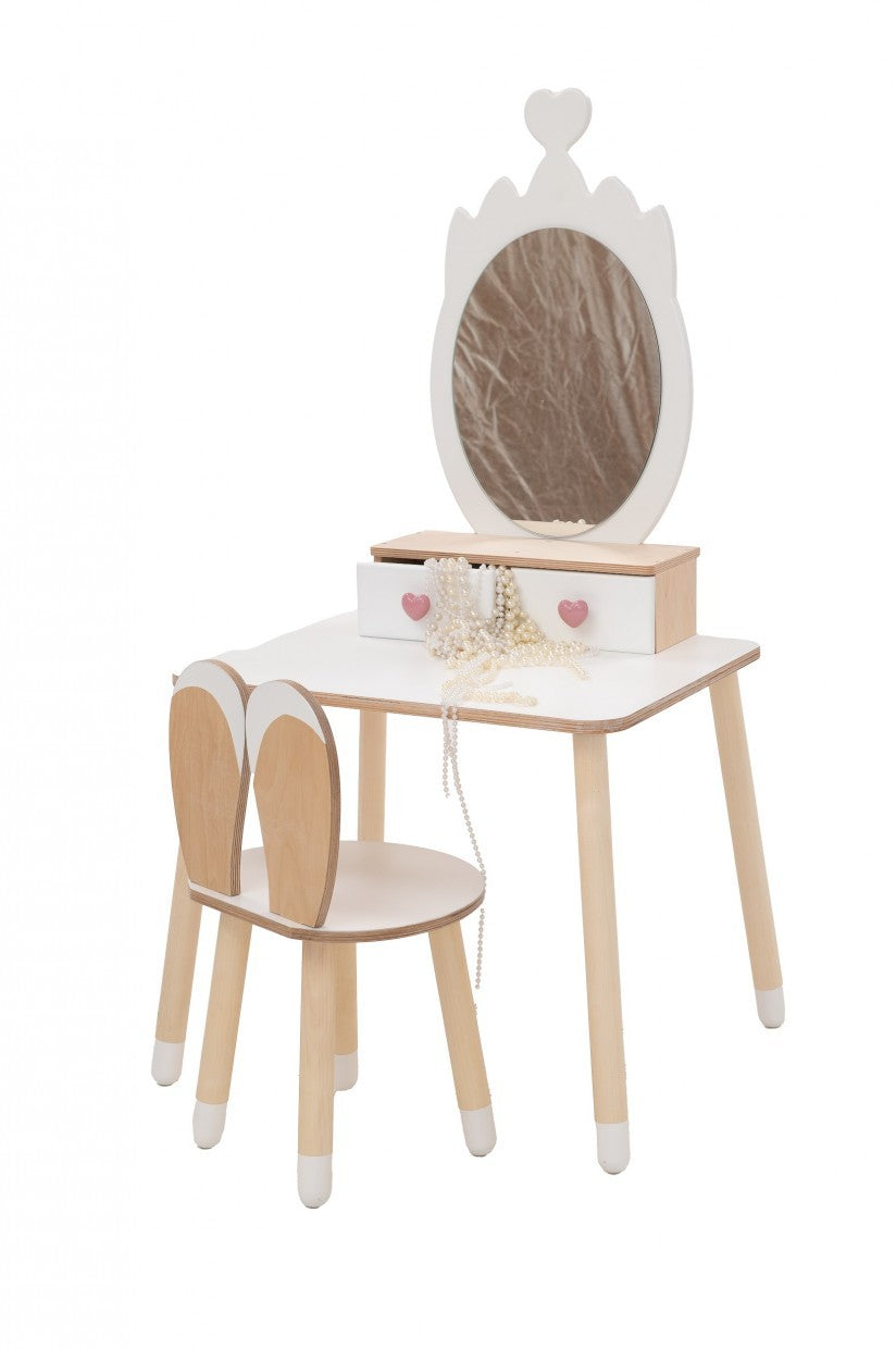 Princess Beauty Table and Chair with Mirror - Crown