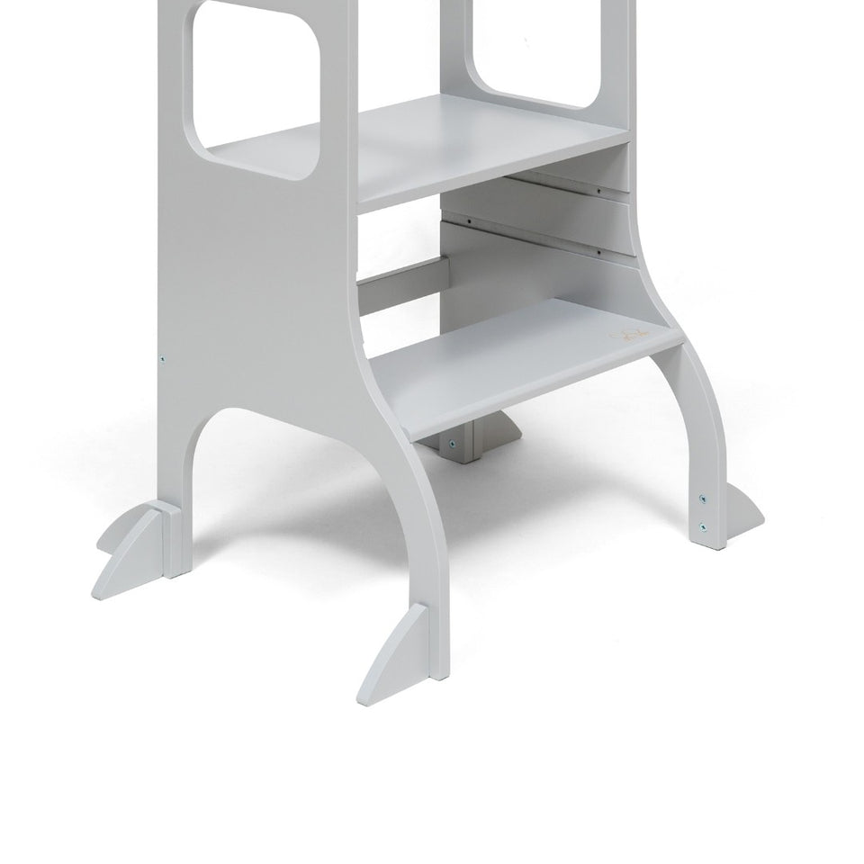 STEP UP Adjustable Height Helper Tower With Suppport Legs - Grey