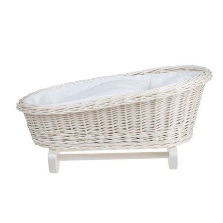 Wicker Rocking Cradle Mimi Light - White Bedding