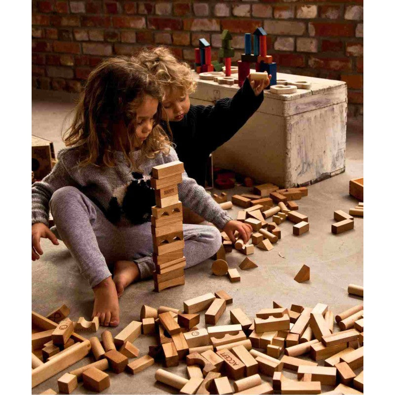 Wooden Blocks in a Bag – Natural, 100 Pieces