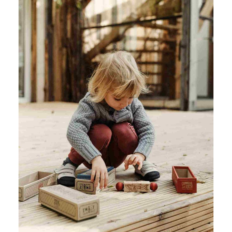 Commedia Dell'Arte Wooden Spinning Puzzle - Natural